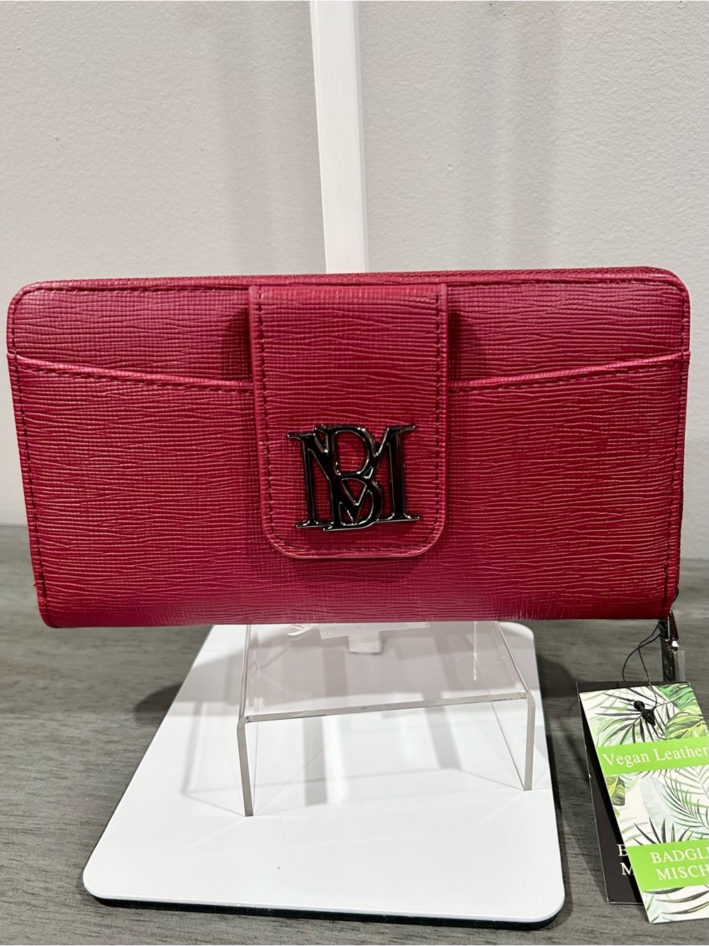 Badgley Mischka Vegan Leather Wallet in Wine